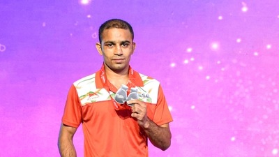 Indian boxer Amit Panghal won silver medal at ASBC Asian Boxing Championship. (PTI)