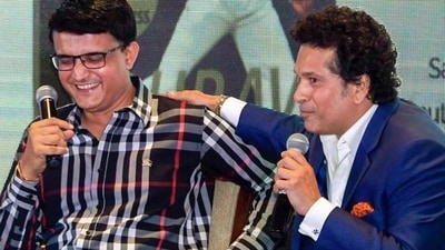 Sachin Tendulkar (R) tweeted in Bengali to wish happy birthday to Sourav Ganguly (PTI)