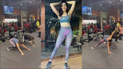 Karishma Tanna’s animal flow workout at gym will pump up your exercise energies (Instagram/karishmaktanna)