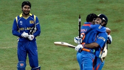 Kumar Sangakkara looks on as India win the 2011 World Cup. (Getty Images) Kumar Sangakkara looks on as India win the 2011 World Cup. (Getty Images)