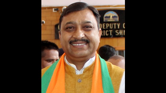 Suresh Kashyap was admitted to the hospital as he felt uneasiness when he visited former chief minister Virbhadra Singh’s family to express grief over the leader’s death. (HT Photo)