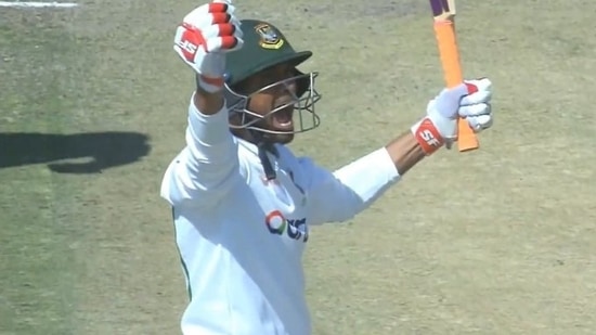 Mahmudullah Riyad after scoring his century against Zimbabwe