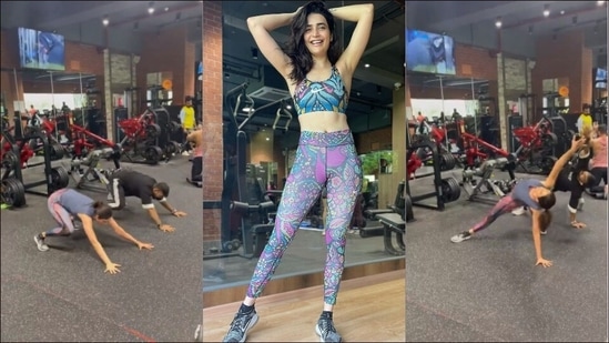 Karishma Tanna’s animal flow workout at gym will pump up your exercise energies(Instagram/karishmaktanna)