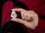 The pear-shaped diamond was sold to an unidentified private collector on Friday, Sotheby’s said in a statement.