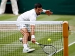 Wimbledon 2021 Serbia's Novak Djokovic in action