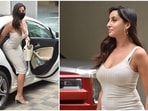 Nora Fatehi spotted by the paparazzi in a bodycon dress.