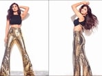Chura Ke Dil Mera: Shilpa Shetty stuns in bold black crop top,  <span class='webrupee'>₹</span>18k gold pants