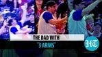 Video clip of a father juggling a baby and a ball at a baseball game has gone viral (Twitter) Video clip of a father juggling a baby and a ball at a baseball game has gone viral (Twitter)