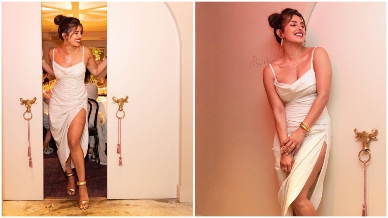 Priyanka Chopra stuns in white dress as she visits her restaurant Sona,  fans call her 'so pretty' | Bollywood - Hindustan Times