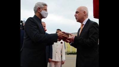 Jaishankar handing over relic of revered saint to his Geogian counterpart David Zalkaliani. (@DrSJaishankar/Twitter) Jaishankar handing over relic of revered saint to his Geogian counterpart David Zalkaliani. (@DrSJaishankar/Twitter)