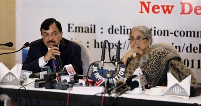 Delimitation commission members speak to the media, in Jammu on Friday. (ANI Photo) Delimitation commission members speak to the media, in Jammu on Friday. (ANI Photo)
