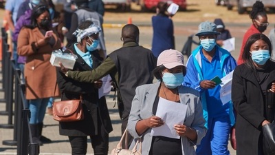 Reported average Covid-19 cases per day in South Africa over the past week has been hovering around 333 per million people. (Bloomberg)