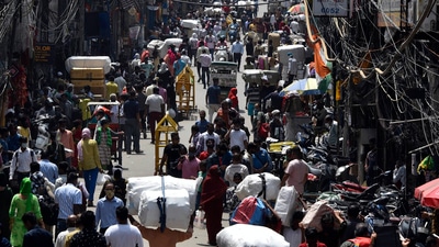 An influx of people at Sadar Bazar wholesale market in New Delhi. (Sanjeev Verma / HT file photo) An influx of people at Sadar Bazar wholesale market in New Delhi. (Sanjeev Verma / HT file photo)