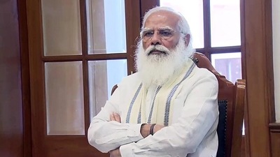 Prime Minister Narendra Modi chairs a high-level meeting and reviews the augmentation and availability of oxygen across the country, in New Delhi on Friday. (ANI) Prime Minister Narendra Modi chairs a high-level meeting and reviews the augmentation and availability of oxygen across the country, in New Delhi on Friday. (ANI)