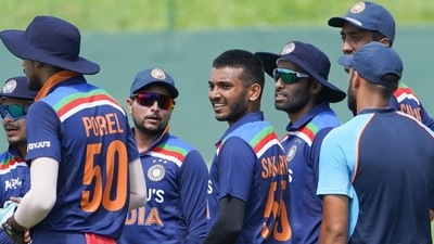 India players during intra-squad match in Sri Lanka ahead of the start of the limited overs series. (BCCI)