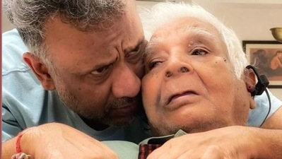Anubhav Sinha hugs his father as they talk about Dilip Kumar, who died on July 7.