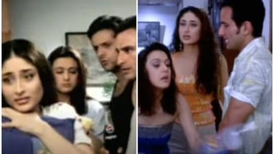 Saif Ali Khan, Kareena Kapoor, Preity Zinta and Fardeen Khan came together for a cola ad in 2003. Saif Ali Khan, Kareena Kapoor, Preity Zinta and Fardeen Khan came together for a cola ad in 2003.