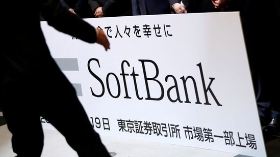 SoftBank Corp. placard is prepared during a ceremony to mark the company's debut on the Tokyo Stock Exchange in Tokyo. (Reuters/ File photo)