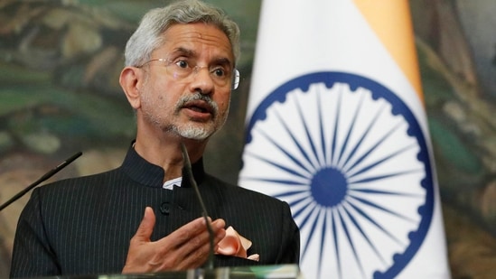 Minister of External Affairs S Jaishankar attends a press conference after a meeting with Russian Foreign Minister in Moscow, on July 9, 2021. (AFP)