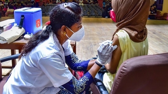 In Karnataka, 20,601,462 first doses and 4,520,506 second doses of the Covid-19 vaccine have been administered so far.(PTI)