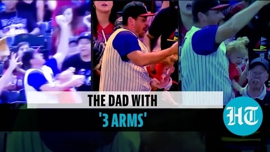 Watch: Dad drops baby, catches ball, catches baby, holds beer at baseball game