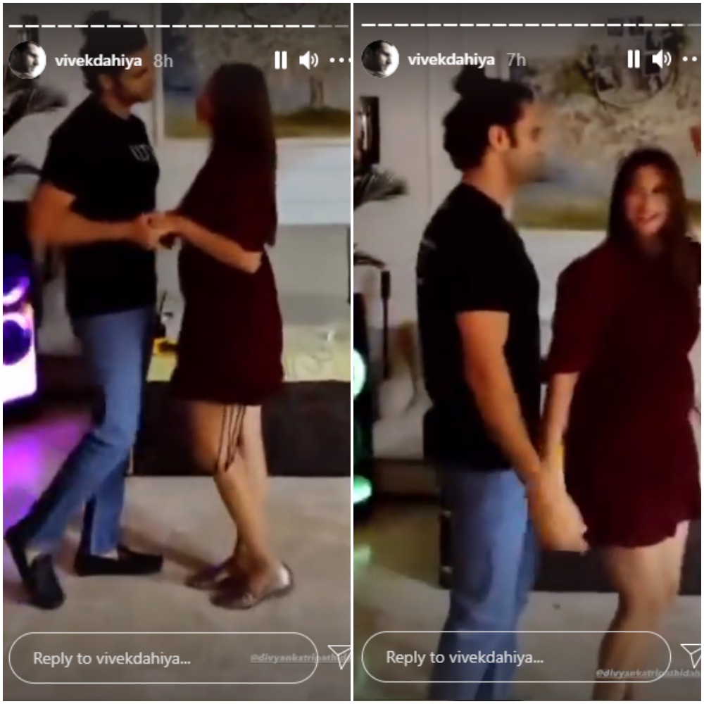 Vivek also dropped clips of the couple dancing to Biwi No 1 song.