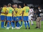 Brazil (players in picture) wlil Argentina in Copa America final