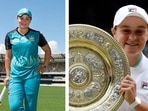 Ashleigh Barty the cricketer (left) and the Wimbledon champion (right)(Twitter and Reuters) Ashleigh Barty the cricketer (left) and the Wimbledon champion (right)(Twitter and Reuters)