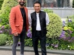 India cricketer Dinesh Karthik (left) and batting legend Sunil Gavaskar attended the Wimbledon 2021 semifinals. India cricketer Dinesh Karthik (left) and batting legend Sunil Gavaskar attended the Wimbledon 2021 semifinals.