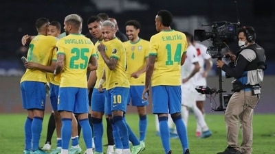 Brazil (players in picture) wlil Argentina in Copa America final (REUTERS)