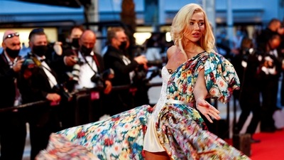 The 74th Cannes Film Festival - Screening of the film "La fracture" (The Divide) in competition - Red Carpet Arrivals - Cannes, France, July 9, 2021. Angelina Kali poses.  (REUTERS)