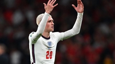 FILE PHOTO: England's Phil Foden. (Pool via REUTERS)