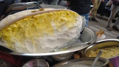 Daulat Ki Chaat: You'll find this dish in Old Delhi also known as Purani Dilli during the winters ( November, December, and January). The main ingredient is milk and it takes 3-4 hours to prepare. (Instagram/@dilliwale_)