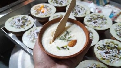 Rabri: Rabri is thickened sweetened milk that is layered with malai and topped with cardamoms, saffron and dry fruits like almonds and pistachios.  (Instagram/@gwaliorianchef)