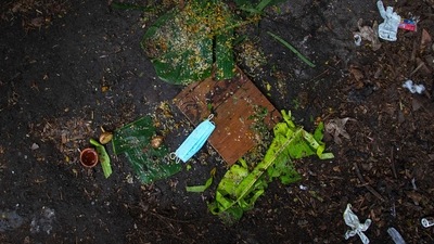 Banana leaves used during the last rituals of a deceased Covid-19 victim lie in a cremation ground in Guwahati on July 2. Infections across the country have since declined, but authorities are pushing to increase vaccinations as they prepare for another possible surge. (Anupam Nath / AP) Banana leaves used during the last rituals of a deceased Covid-19 victim lie in a cremation ground in Guwahati on July 2. Infections across the country have since declined, but authorities are pushing to increase vaccinations as they prepare for another possible surge. (Anupam Nath / AP)