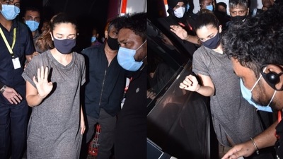 Alia Bhatt was spotted outside her shooting venue on Friday. (Varinder Chawla)