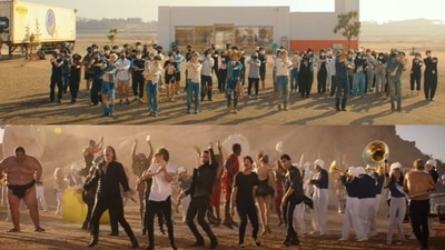 (Top): BTS' new track Permission to Dance, (below): One Direction members in Steal My Girl. (Top): BTS' new track Permission to Dance, (below): One Direction members in Steal My Girl.