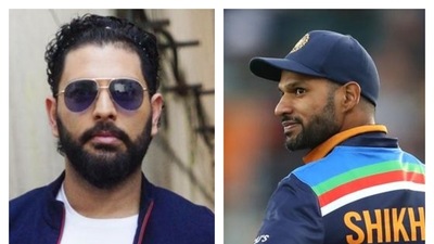 Yuvraj Singh and Shikhar Dhawan. (File/HT Collage) Yuvraj Singh and Shikhar Dhawan. (File/HT Collage)