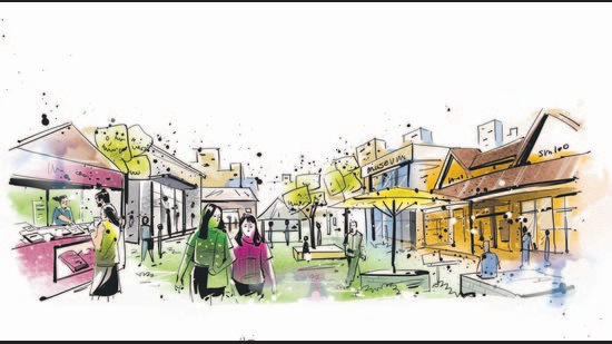 Festivals, art and craft bazaars, heritage walks, performance spaces, museums, libraries, cafes and music venues will turn standalone monuments into cultural hubs. (HT illustrations: Mohit Suneja and Gajanan Nirphale) Festivals, art and craft bazaars, heritage walks, performance spaces, museums, libraries, cafes and music venues will turn standalone monuments into cultural hubs. (HT illustrations: Mohit Suneja and Gajanan Nirphale)