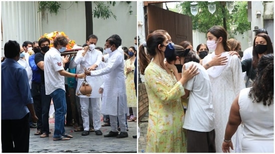 Chunky Panday performed the last rites of his mother Snehlata Panday.