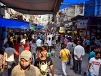 Heavy crowd at Gaffar Market, in Delhi on Friday, July 9 (Photo by Sanjeev Verma/ Hindustan Times) Heavy crowd at Gaffar Market, in Delhi on Friday, July 9 (Photo by Sanjeev Verma/ Hindustan Times)