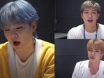 BTS members Suga, RM and Jin in the new Bangtan Bomb video. BTS members Suga, RM and Jin in the new Bangtan Bomb video.