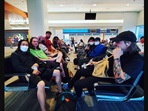The image shows the employees of the restaurant on their Vegas trip.