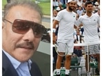 Ravi Shastri attends Wimbledon 2021 final.
