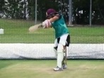 Screenshot from video of Ash Barty batting in the nets for Brisbane Heat.