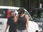 Mandira Bedi was seen during her morning walk. Mandira Bedi was seen during her morning walk.