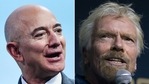 This combination of file pictures created on July 1, 2021, shows Blue Origin founder Jeff Bezos (L) and Virgin Group founder Sir Richard Branson. (AFP) This combination of file pictures created on July 1, 2021, shows Blue Origin founder Jeff Bezos (L) and Virgin Group founder Sir Richard Branson. (AFP)