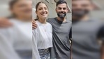 Anushka Sharma in <span class='webrupee'>₹</span>1k mini cut-out dress looks effortless with Virat Kohli(Twitter/@KohliSensation) Anushka Sharma in <span class='webrupee'>₹</span>1k mini cut-out dress looks effortless with Virat Kohli(Twitter/@KohliSensation)