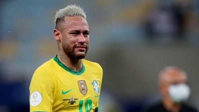 Brazil's Neymar looks dejected after the match (REUTERS)