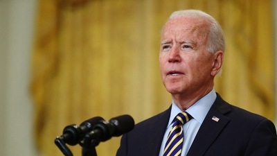 “How many more, how many more thousands of American daughters and sons are you willing to risk?” Joe Biden said to those calling for the US to extend the military operation. (Bloomberg) “How many more, how many more thousands of American daughters and sons are you willing to risk?” Joe Biden said to those calling for the US to extend the military operation. (Bloomberg)